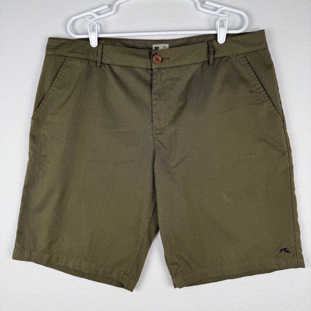 Rusty Chino Shorts Mens 40 Brown Surf Casual Flat Front Beach Summer